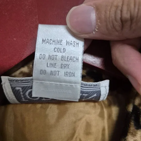 Leopard Print Faux Fur Zip-Up Vest Sleeveless S By Jordan Polyester Womens - Picture 6 of 6